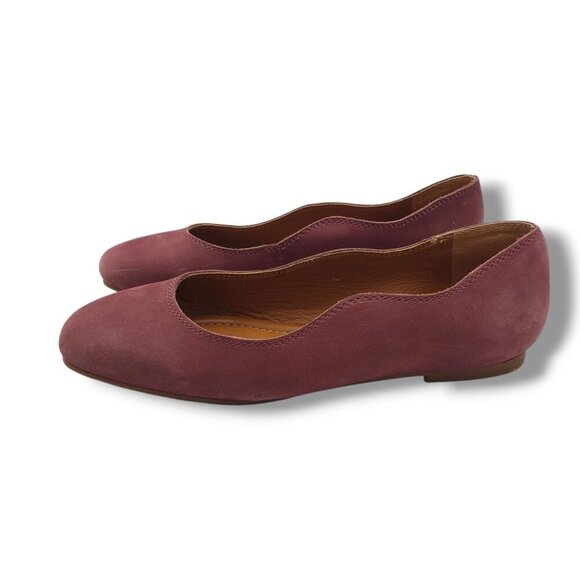 Lucky Brand Dellie Ballet Flat Womens 6.5 Red Suede Slip On - Picture 5 of 9